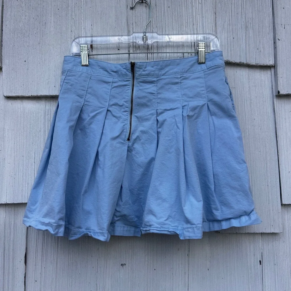 American Eagle Light Blue Pleated Mini Skirt 8 Regular Tennis Preppy‎ Pockets